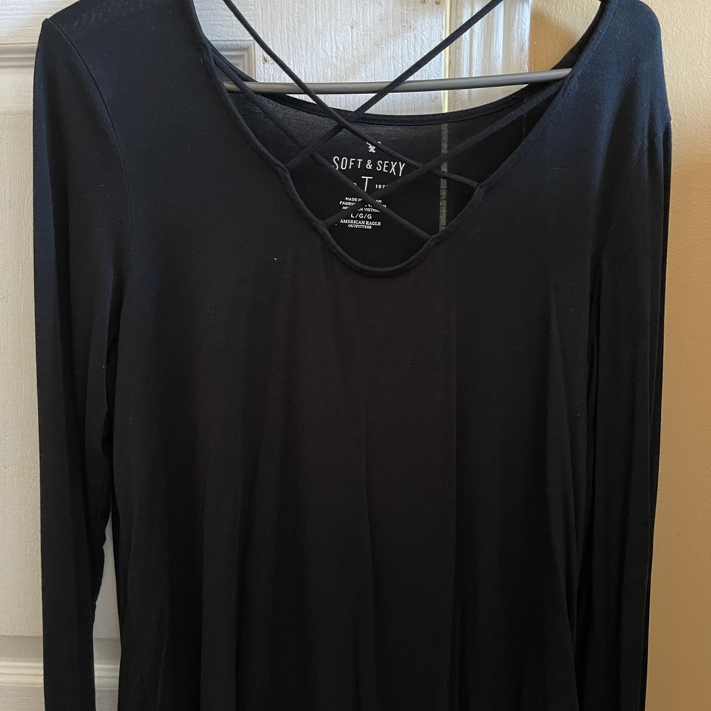 Black long sleeve top